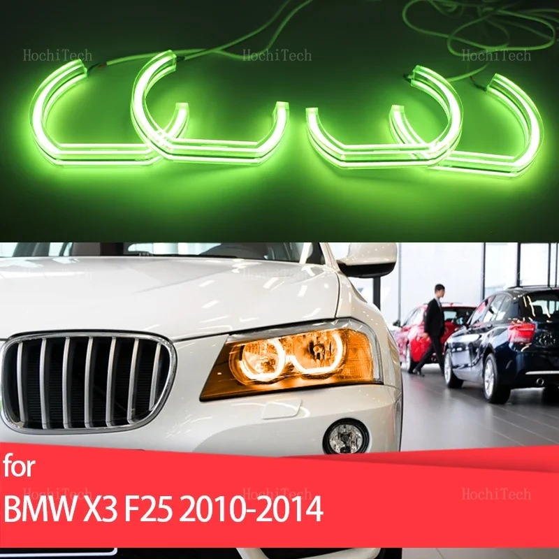 

RGB App Control LED Angel Eyes Ring Lamp DTM Ходовые огни DRL для BMW X3 F25 галогенная фара 2010 2011 2012 2013 2014