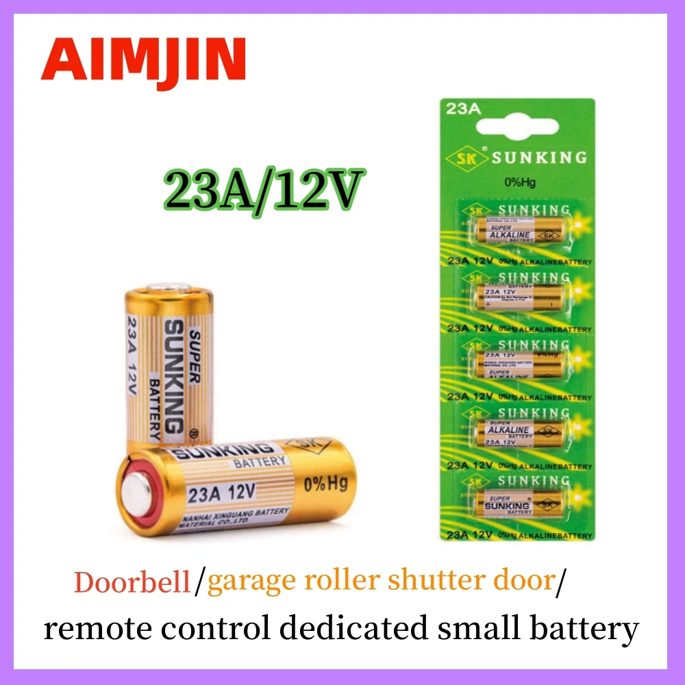 5PCS/1Card Dry Cell 12V Alkaline Battery A23 23A 23GA A23S E23A MS21 V23GA GP23A LRV08 For car Alarm Remote Control Doorbell