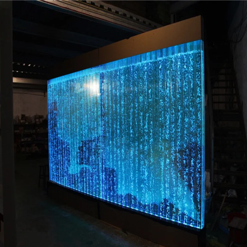 

Large Acrylic Screen Water Curtain Wall Flowing Water Bubble Wall Creative Fish Tank Aquarium Entrance Partition