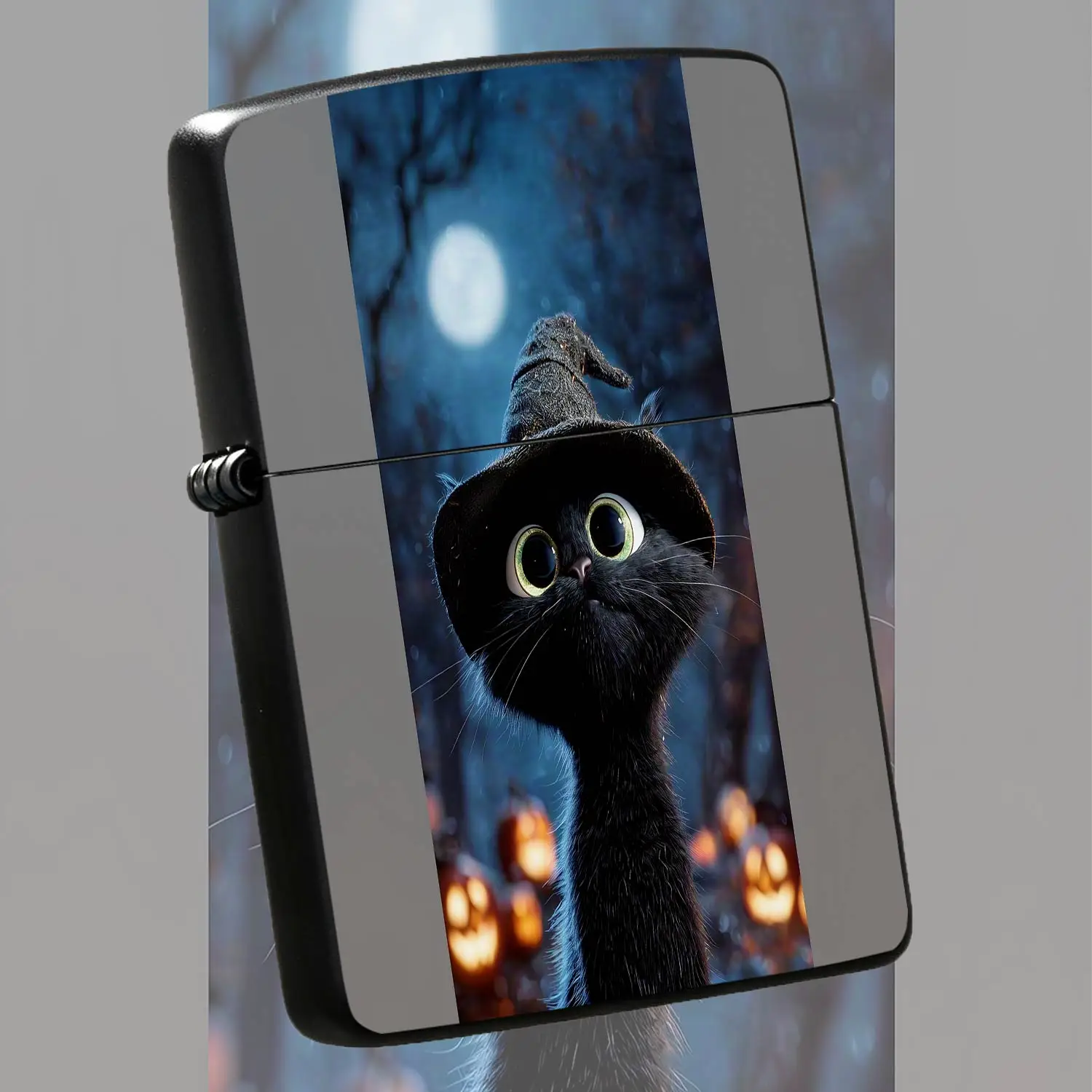 Cute Wizardlighter With Halloween Night Full Moon Glowing Pumpkin Forest Pattern, Portable Delicate Accessory For Daily Use, Party Gathering, Outdoor Activity, Nice Unique Gift For Friends And Family On Special Occasion A Humorous And Inter