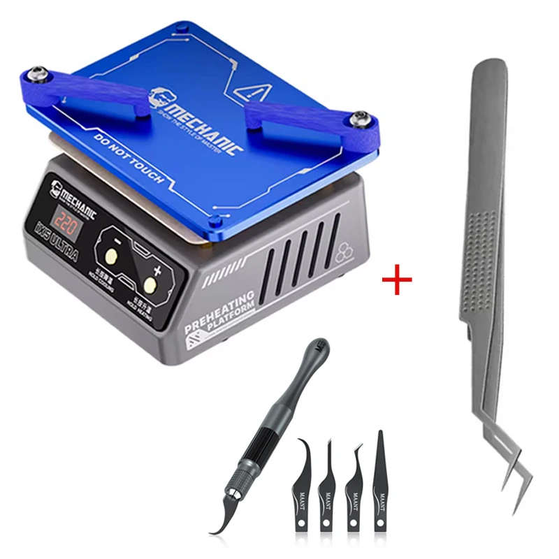 

MECHANIC IX5 Ultra Universal Preheating Layering Platform Aax-17 Chip Tweezers MaAnt MY-102 Glue Removal Knife Set