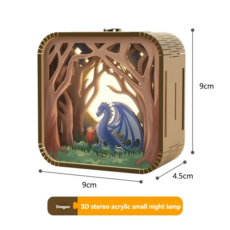 Nightlight ของขวัญ Hand Touch การ์ตูน DIY ไม้สเตอริโอไฟบรรยากาศ Graduation Season Gifts-AT64