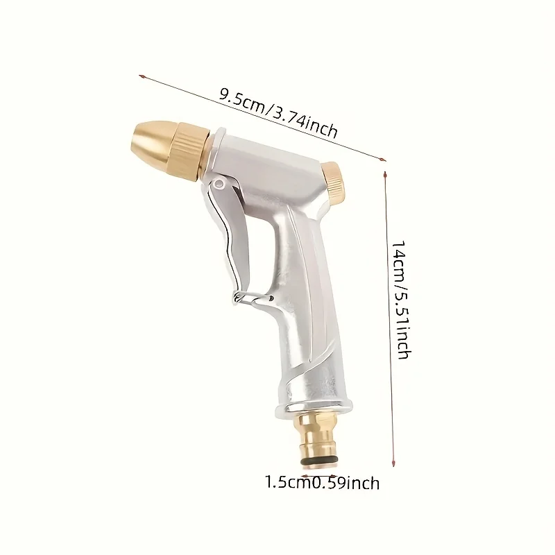 1PC High-pressure Water Gun Car Washing Gardening Watering - Frosted Electroplating Surface Treatment Car Cleaning Tool
