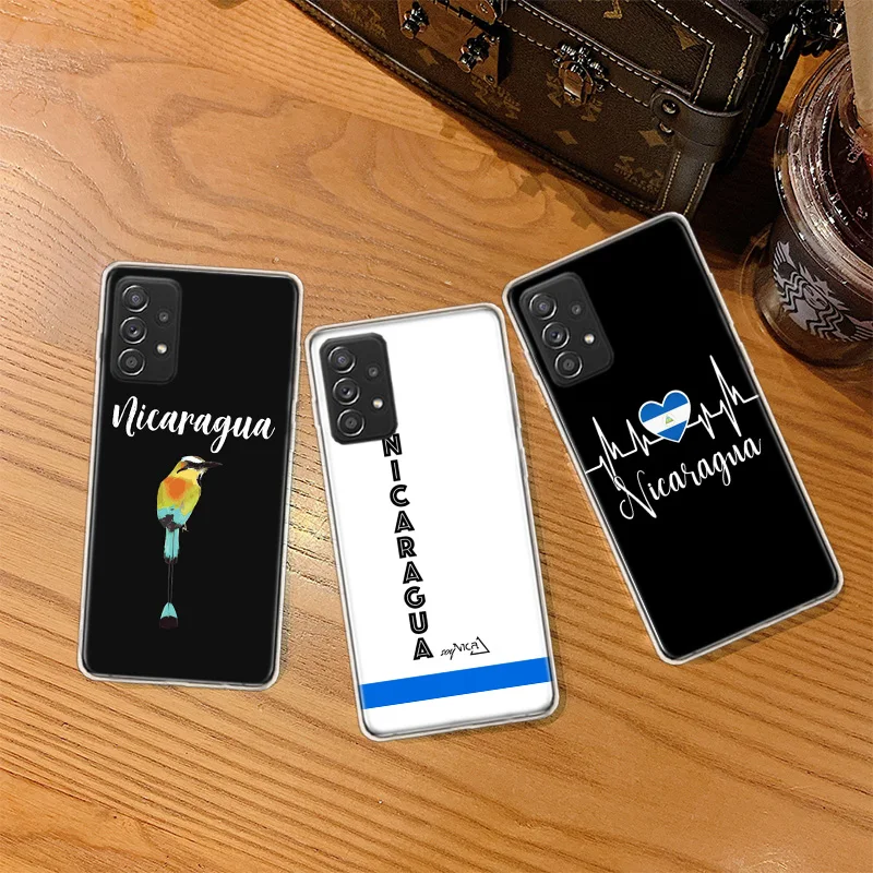 Nicaragua Flag Phone Case For Galaxy Note 20 Ultra 10 Lite 9 8 Samsung A15 A25 A35 A55 A05S M12 M21 M30S M31 M32 M51 M52 F52 F62