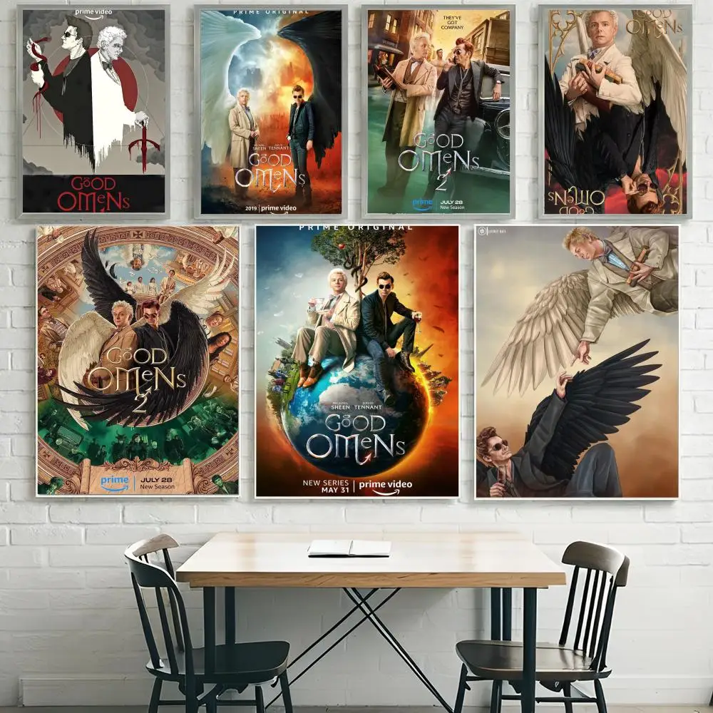 G-Good Omens TV Poster HD Waterproof Self-Adhesive Wall Art with Multi-Scene Compatibility