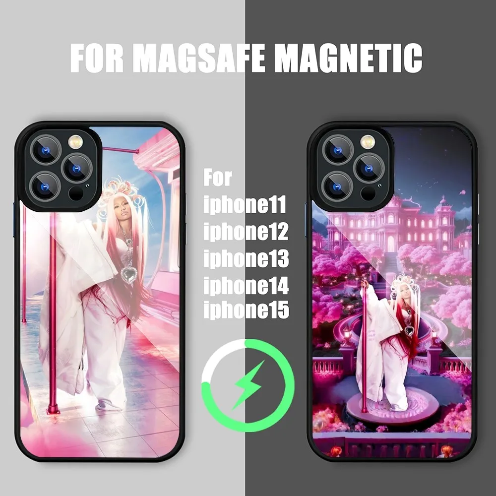 Singer Nicki Minaj Pink Friday2 Phone Case iPhone 15 14 11 12 13 Pro Max Plus Magnetic Wireless Charge Cases Cover