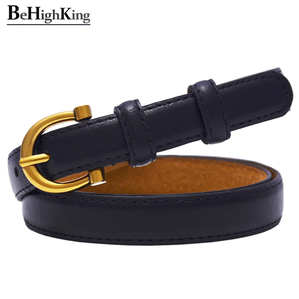 Fashion luxury belts for women High quality faux leather belt female Copper pin buckle waist strap for cowgirl jeans Width 1.8cm