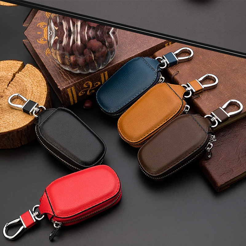 Auto Sleutelhanger Covers Mannen Sleutelhanger Lederen Auto Sleutelhanger Hoesje Hoesje Houder Tas Portemonnee Beschermer Sleutelhanger Organizer