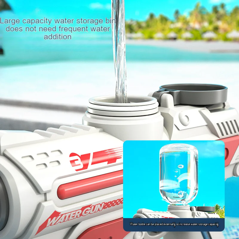 2025 nova pistola de água elétrica automática de alta pressão brinquedo de grande capacidade para praia piscina diversão de luta ao ar livre