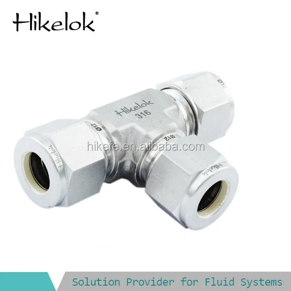 Swagelok Type Hikelok Stainless Steel Double Ferrule Compression Tube Fittings Union Tee