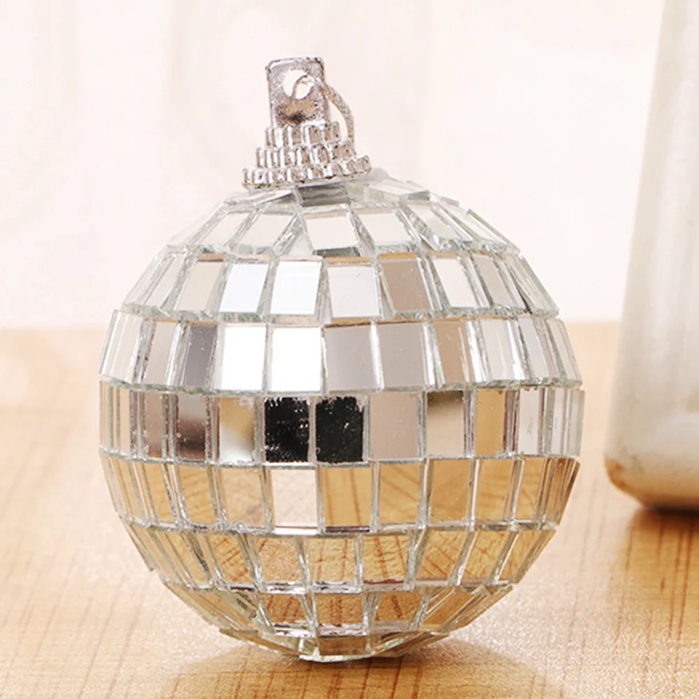 2024 New Mini Mirror Disco Ball Stage Light Reflective Rotating Bright Silver Glass Ball Wedding Party Christmas Home Ktv Decor