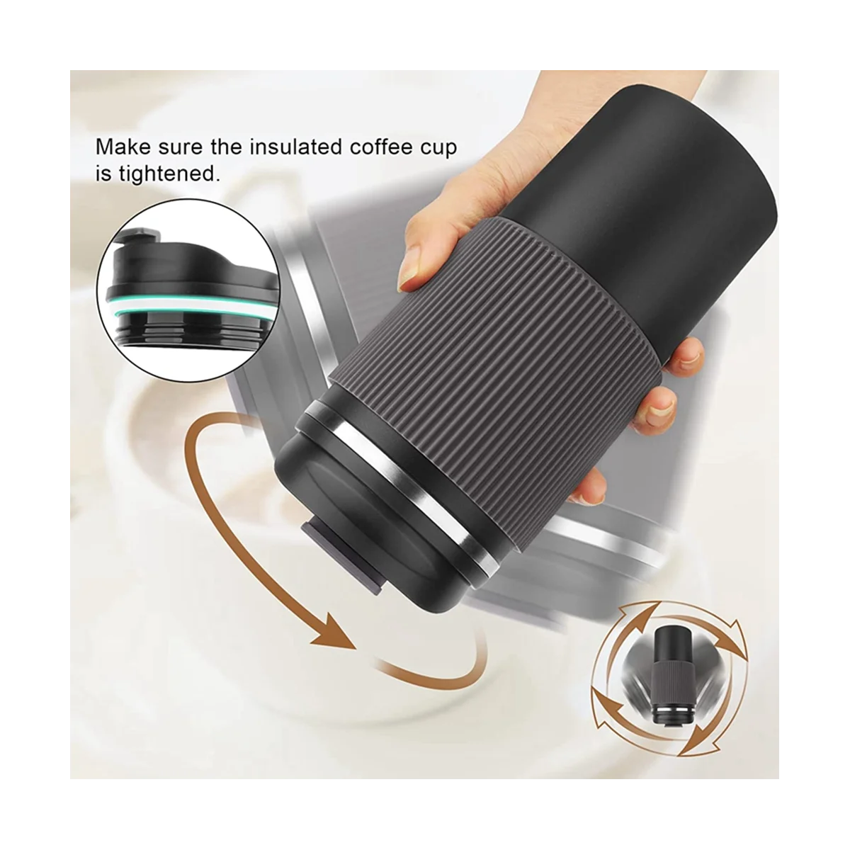 Stainless Steel Cup Fashion Simple Coffee Cup with Silicone Case Portable Water Cup Vacuum Cup image 4