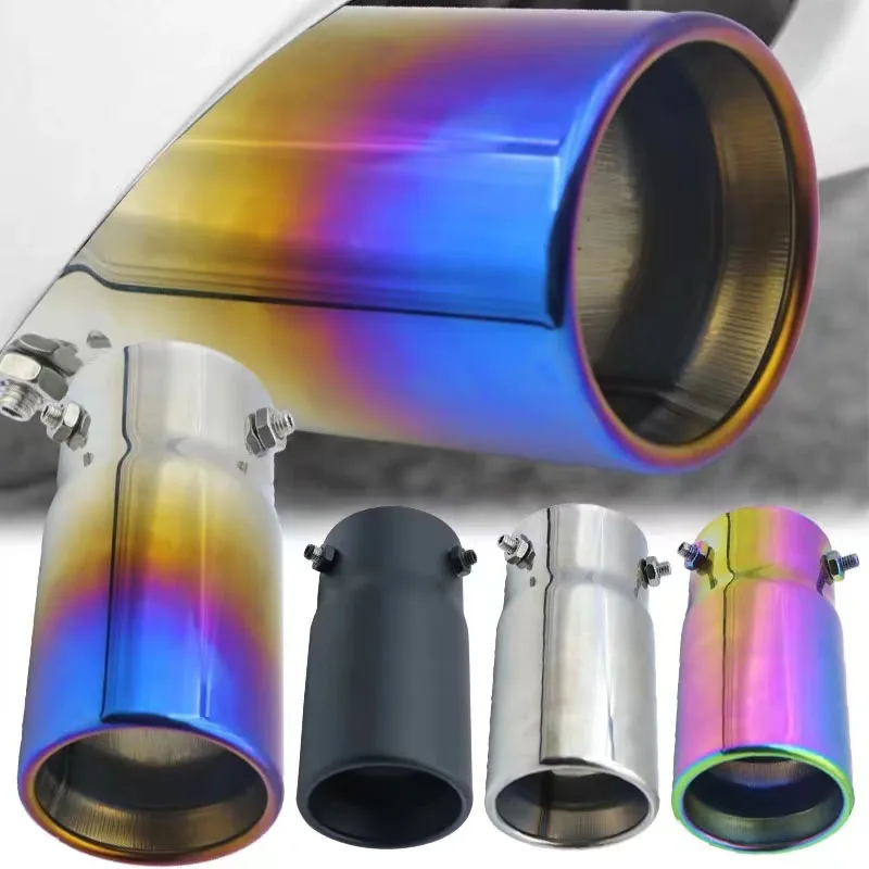 New thicken carbon fiber rear exhaust tips stainless Muffler tail silencer exhaust car universal exhaust muffler car accessories