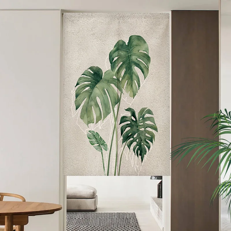 Modern materials changing room Curtain Privacy Partition Doorway Curtains Kitchen Entrance Noren Linen Hanging Half-curtain