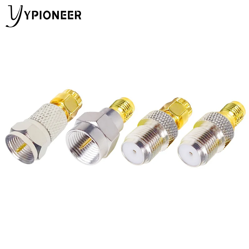 YPioneer C20124-127 النحاس النقي F نوع الذكور الإناث إلى SMA الذكور موصل سالب RF محوري اقناع محول مطلية بالذهب