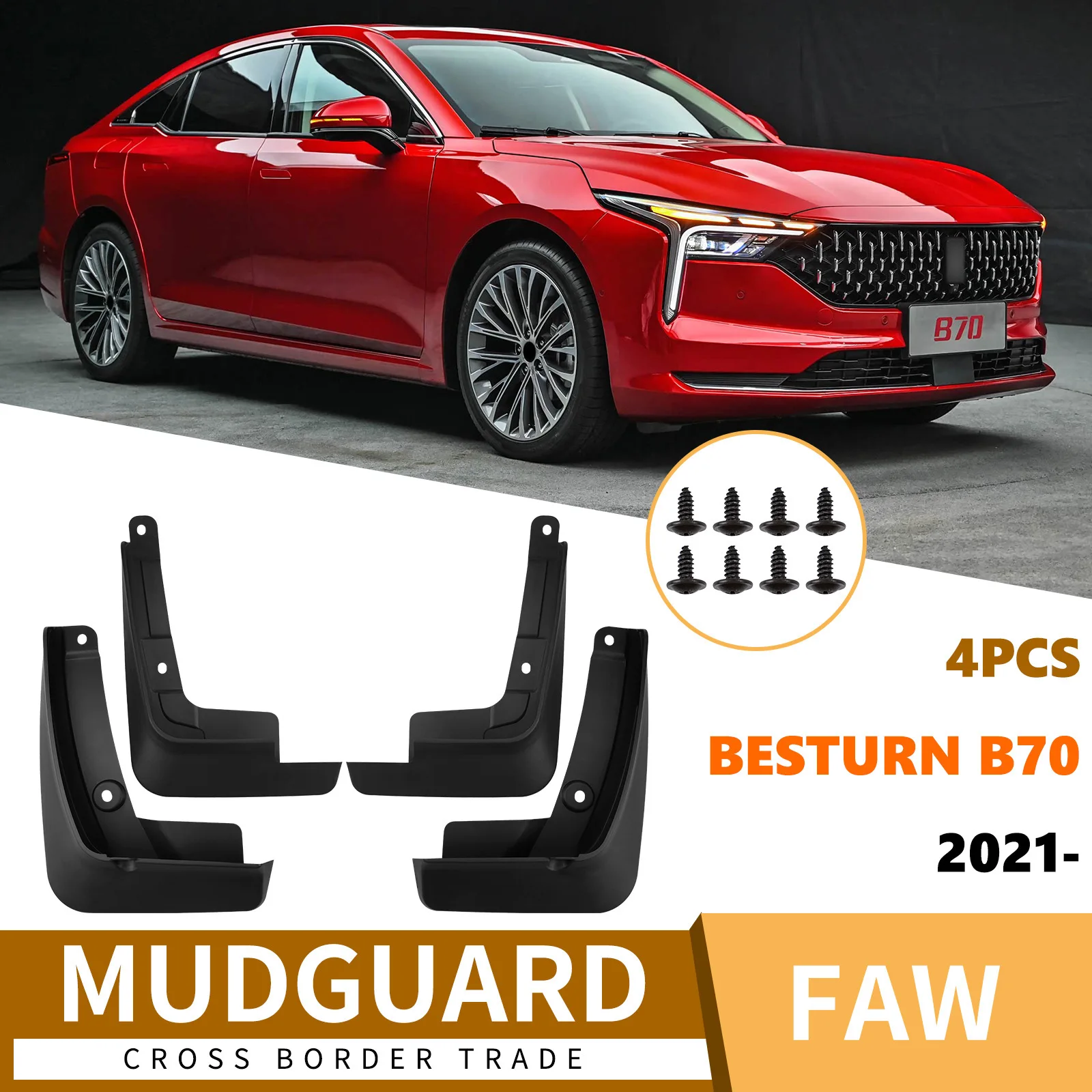 For 2021-2025 FAW Besturn B70 Front Rear Mud Flaps Mudguards Splash Guards ABS Plastic Accessories