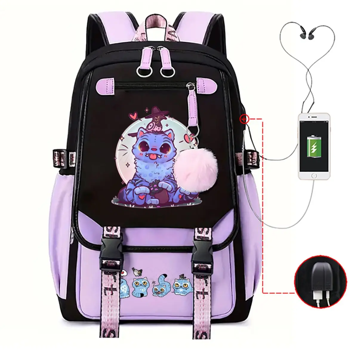 

Derpy Tiger Kpop Demon Hunters School Bags for Girls Boys High Quality Backpack Shouder for Women Men 2025 Movie Knapsack Bag