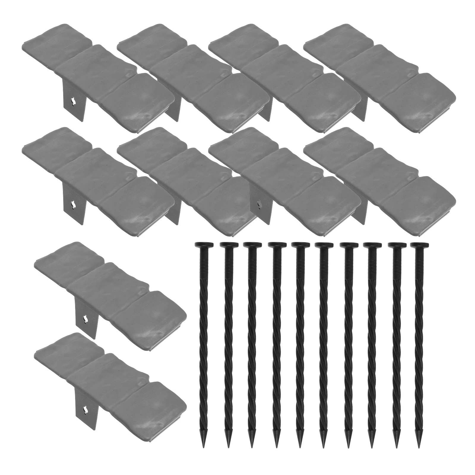 

10 шт. серый ПВХ пластиковый забор, окантовка, каменный вид, садовые бордюры для ландшафтного дизайна, декоративный забор для газона, простая установка, прочный