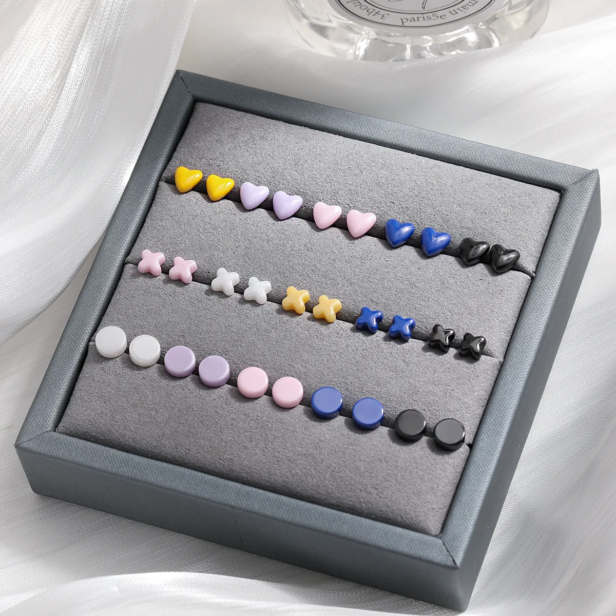 Medical Grade Colorful Ceramic Stud Earrings Set Mixed Style For Sensitive Ears Hypoallergenic Ear Piercing Care Jewelry Gift