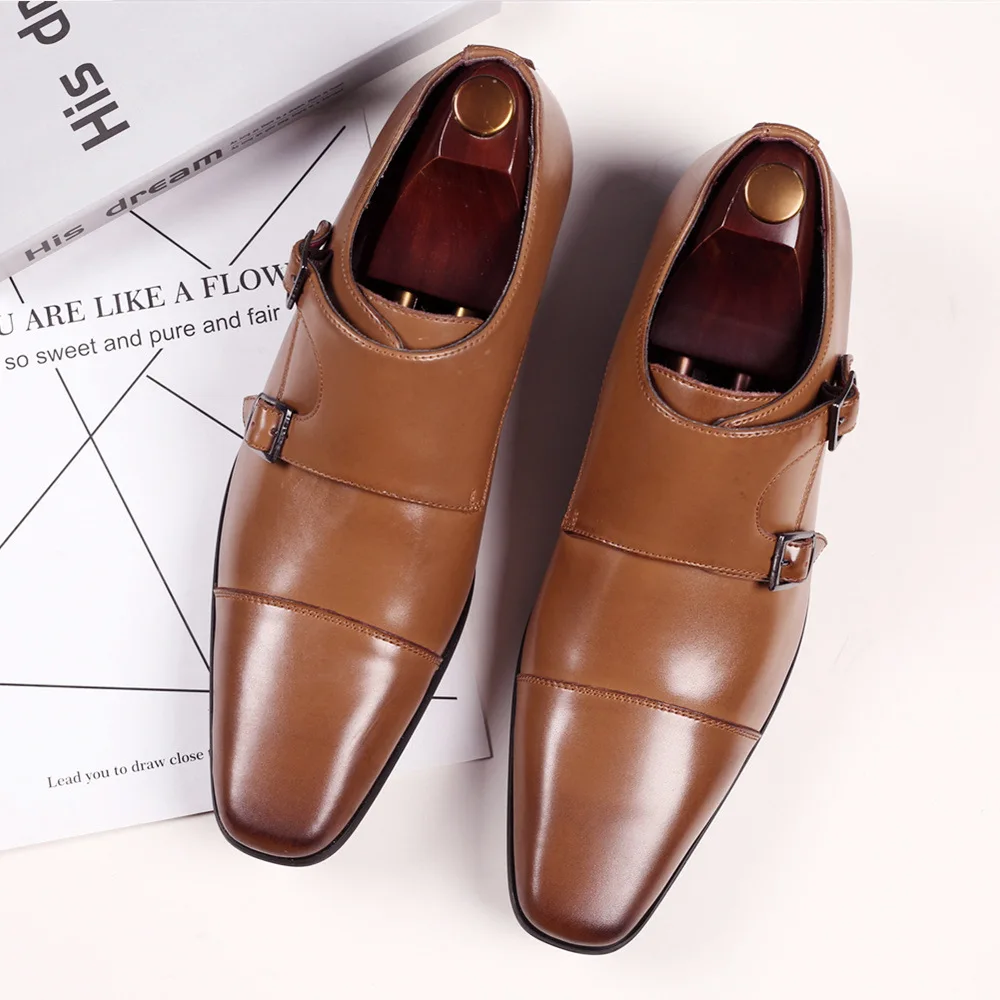 Fashion Men Formal Shoes Leather Business Casual Shoes High Quality Men Dress Office Luxury Shoes Male Breathable Oxfords 39-48