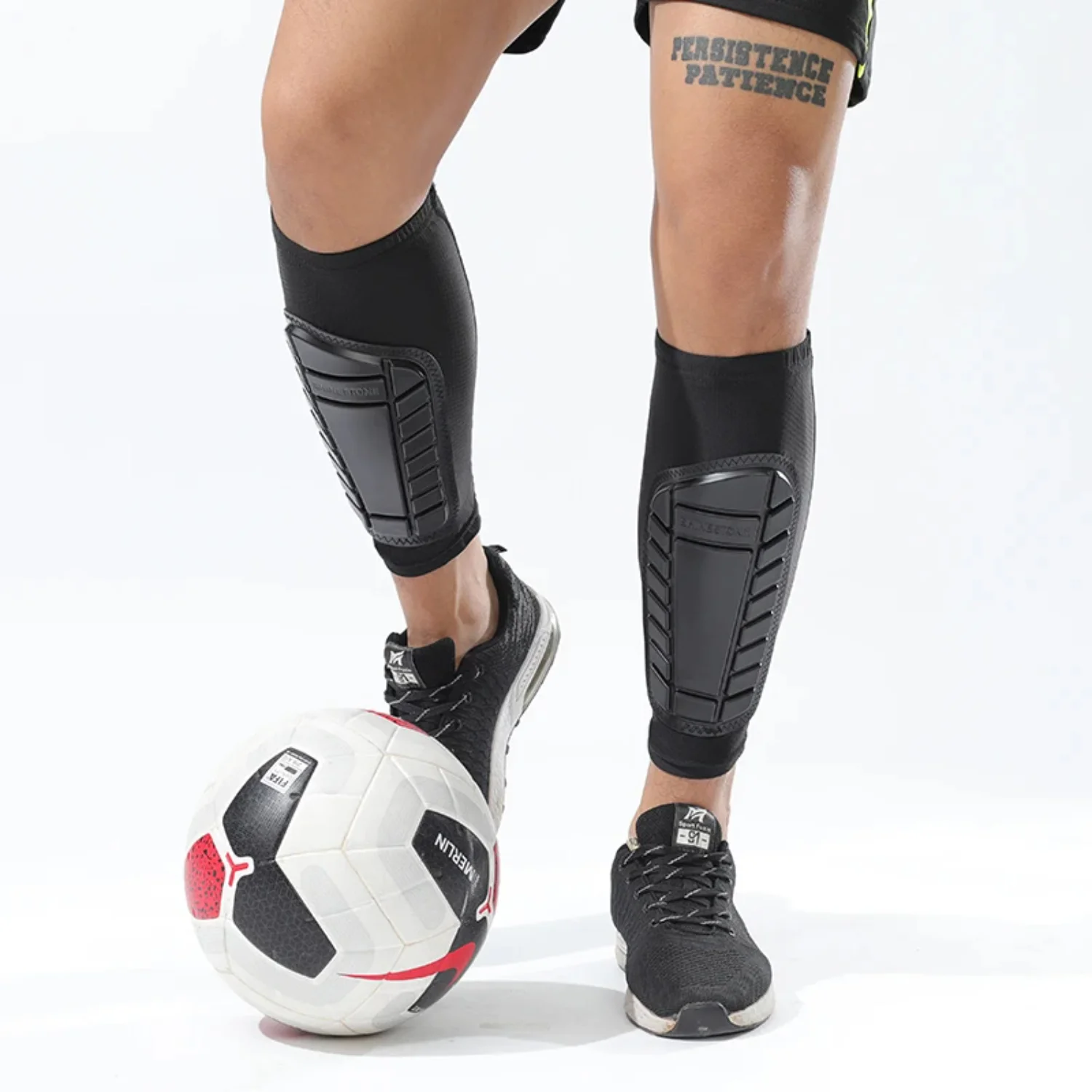 Sports Football Shin Guards Compression soccer Sleeves Honeycomb Sponge Safety Calf Basketball Leg Shin SportsProtection Men Leg