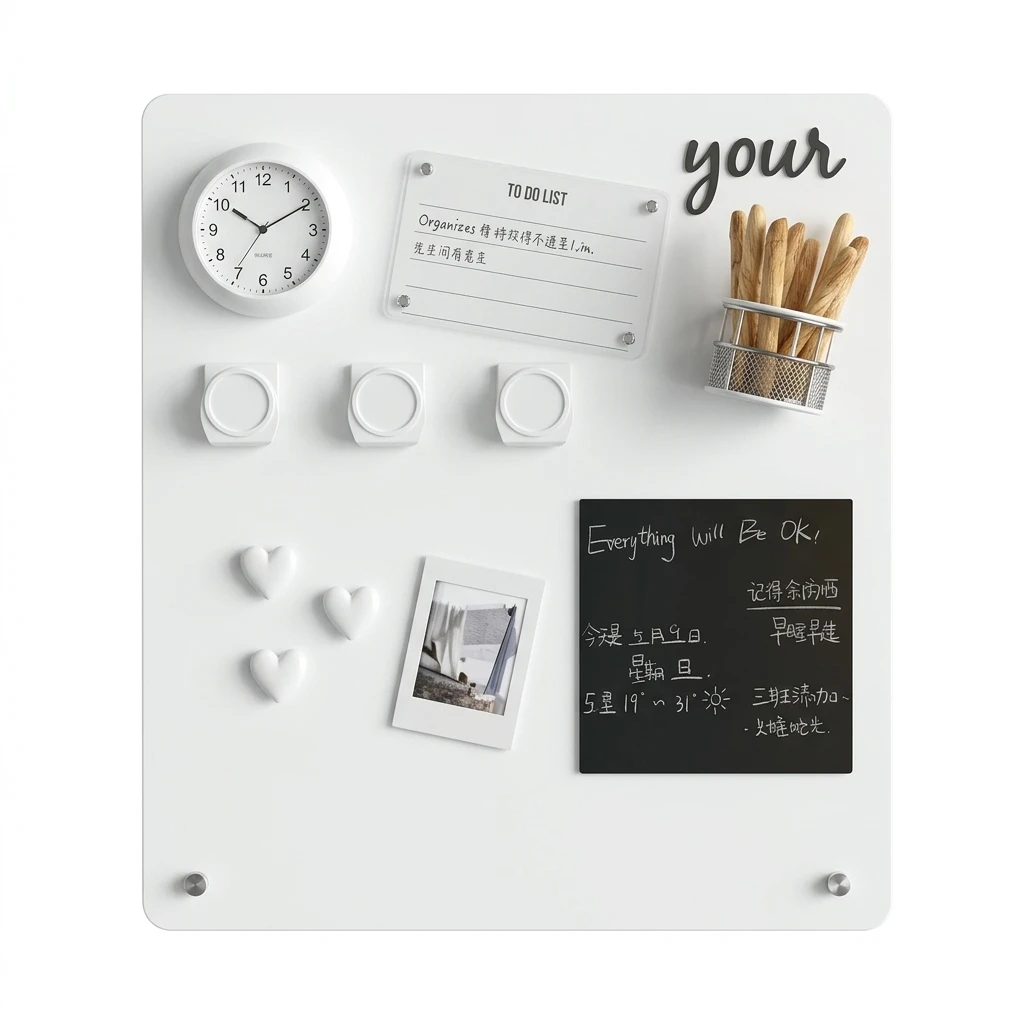 Magnetic Metal Message Board–Daily Planner,To-Do List& Board with Inspirational Quotes,Magnetic Surface for Notes,Waterproof