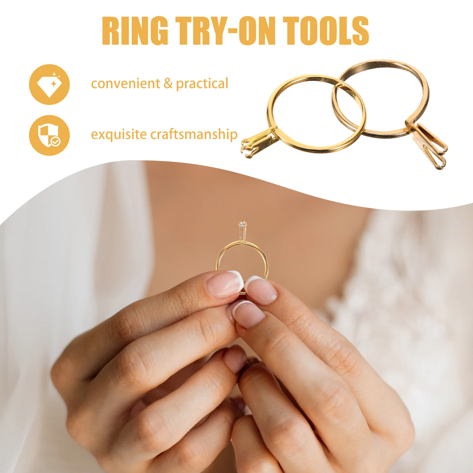 

2pcs Try-On Diy Tray For Jewelry Display Wedding Try-On Tool Ring Try On Clamp Diy Crafts Wedding Ring Trying Base Clamp