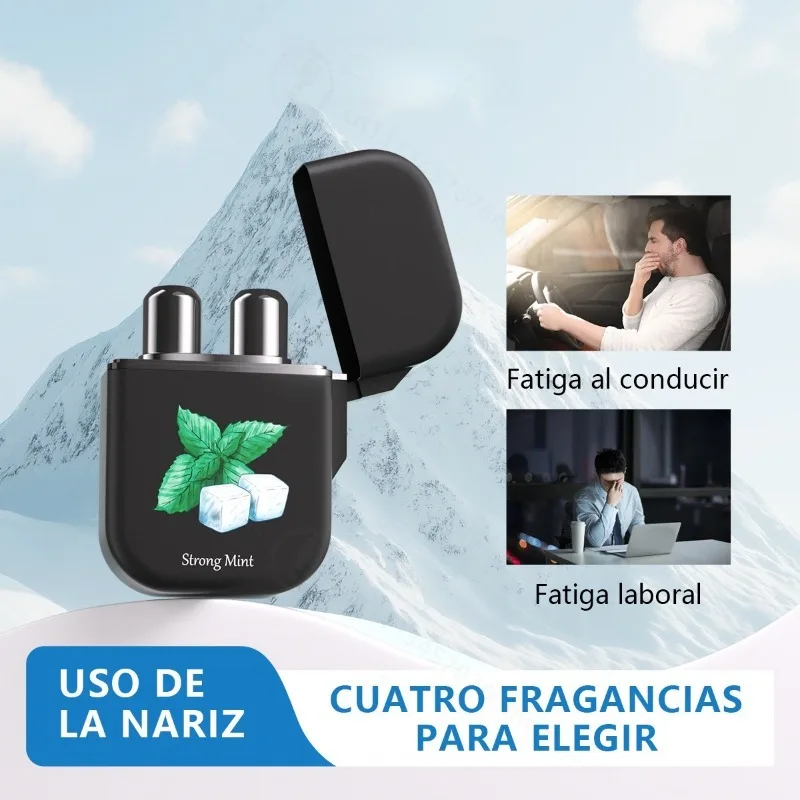 Dual‑Hole Flip‑Top Nasal Inhaler Stick with Refill Core, Refreshing Aromatherapy Stick for Drowsiness Relief Driving Working Use