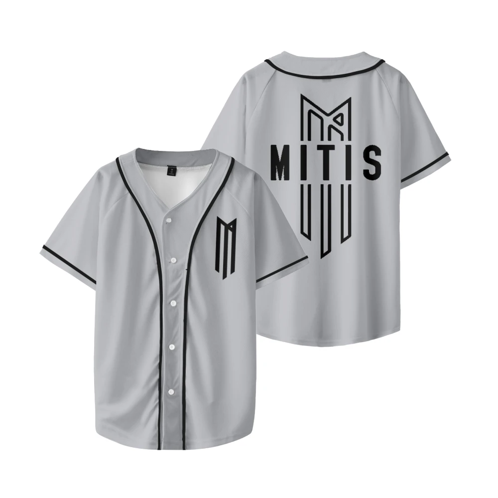 

Бейсбольная форма Mitis Merch Harajuku с тонкими пуговицами для мужчин и женщин, бейсбольная Джерси Color3