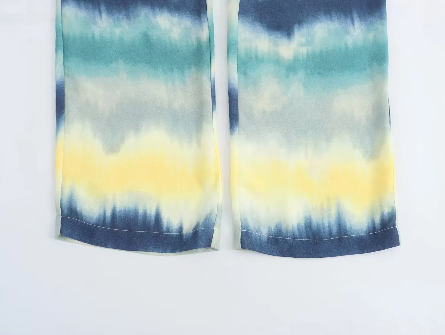 2025 new women's clothing European and American style fashionable tie-dye printed loose high waist trousers