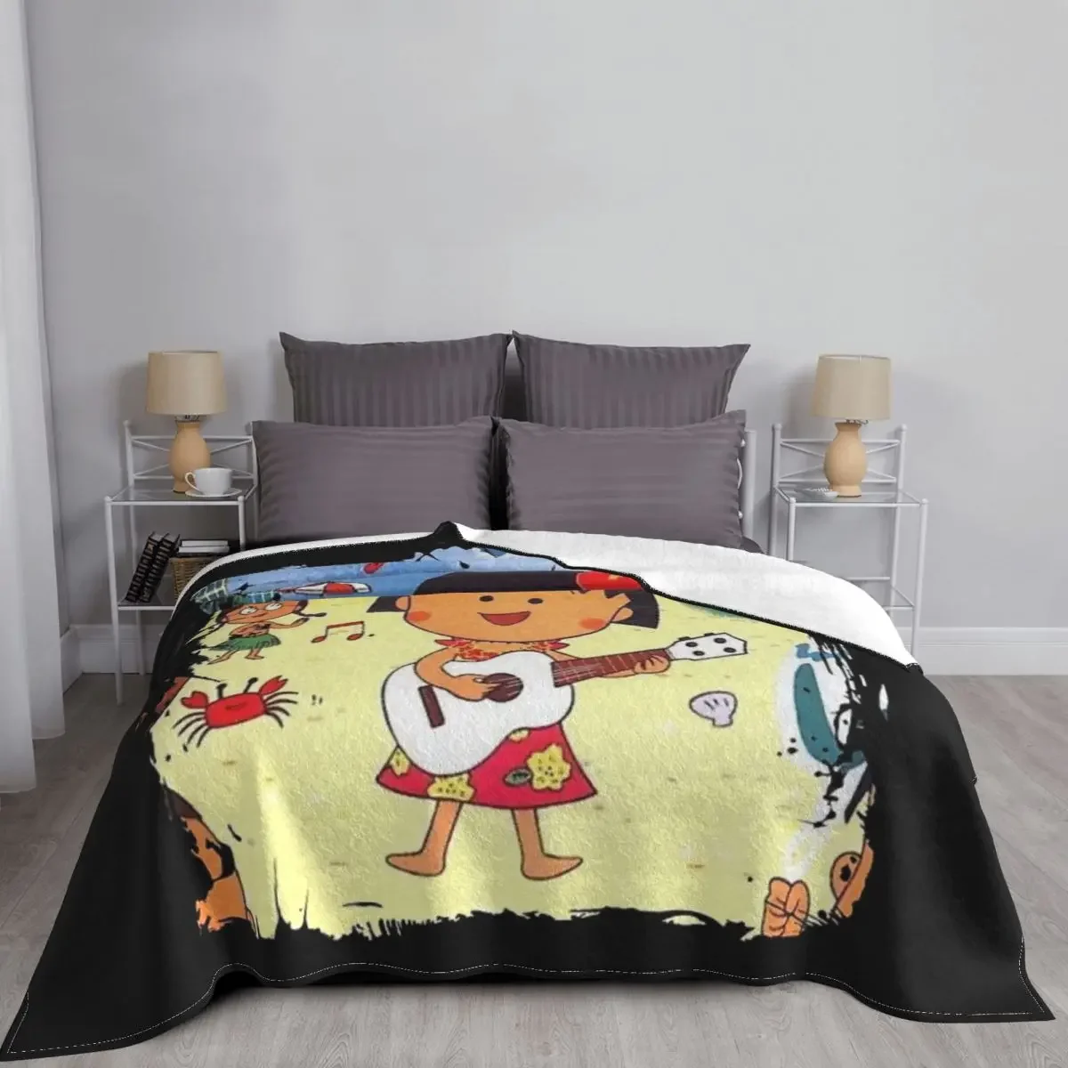 Chibi Maruko Chan Sakura Kyoko Cartoon Blanket Flannel Decoration Portable Home Bedspread Ultra-Soft Micro Fleece Blanket