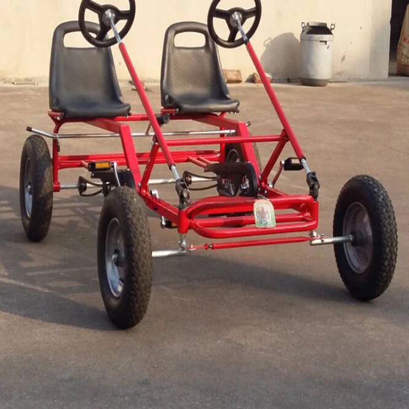 Plastic four wheel heavy duty adults 4 wheel pedal go cart