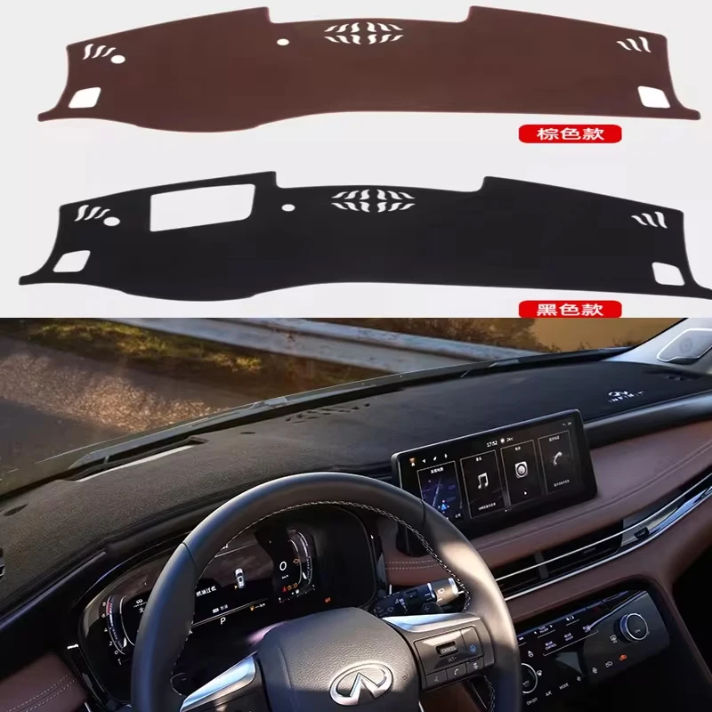 

Car Dashboard Avoid Light Pad Instrument Platform Desk Cover Mats Carpets Accessories Fit for Infiniti's New QX60 2022