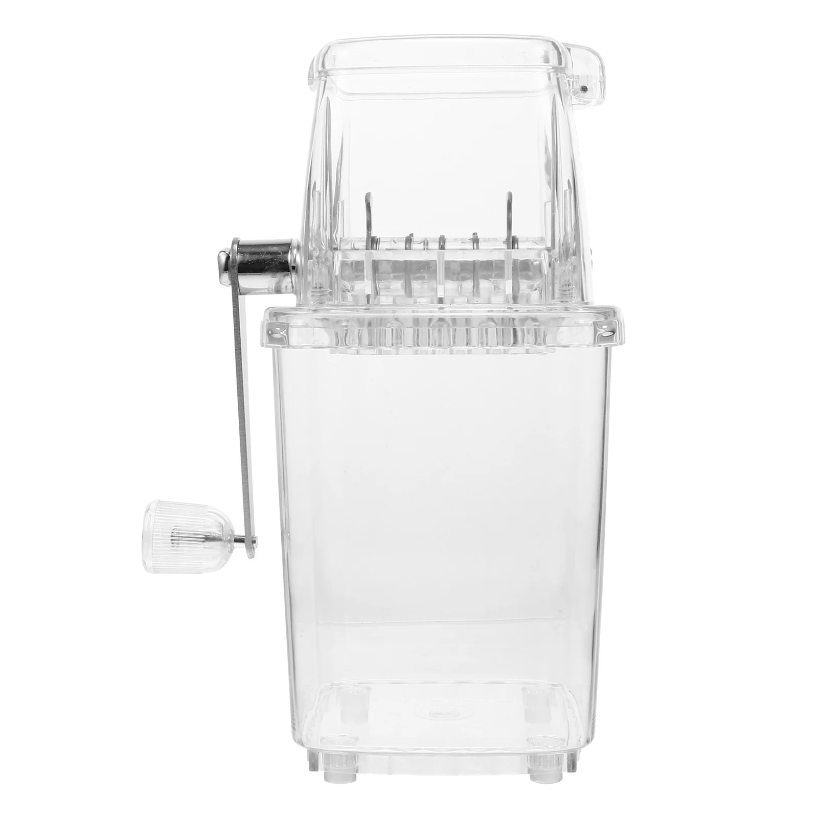 

Portable Manual Hand Crank Ice Crusher Chopper Transparent Cover Home Kitchen Tool for Shaved Ice Slush Drinks