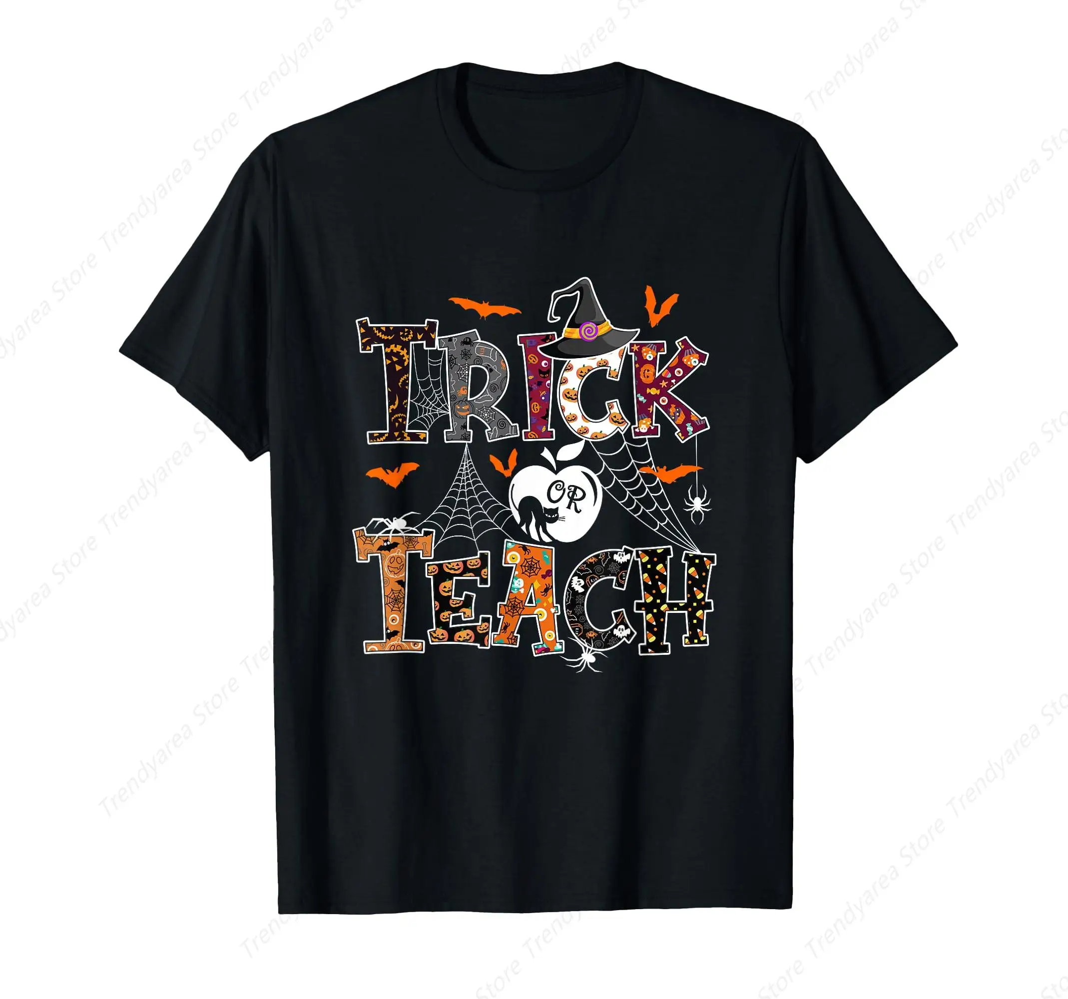 

Fall Holiday Themed Thanksgiving Halloween Teacher Trick T-Shirt