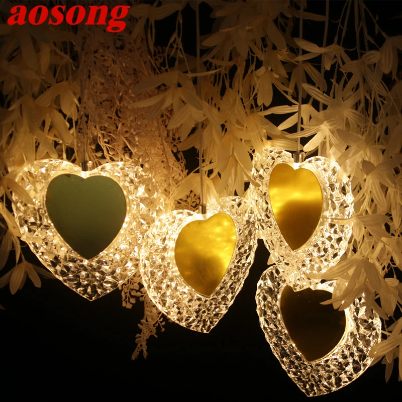 

AOSONG Modern Wedding Pendant Lamp Festival Lights Atmosphere LED Light For Party Stage Background Decorationnd