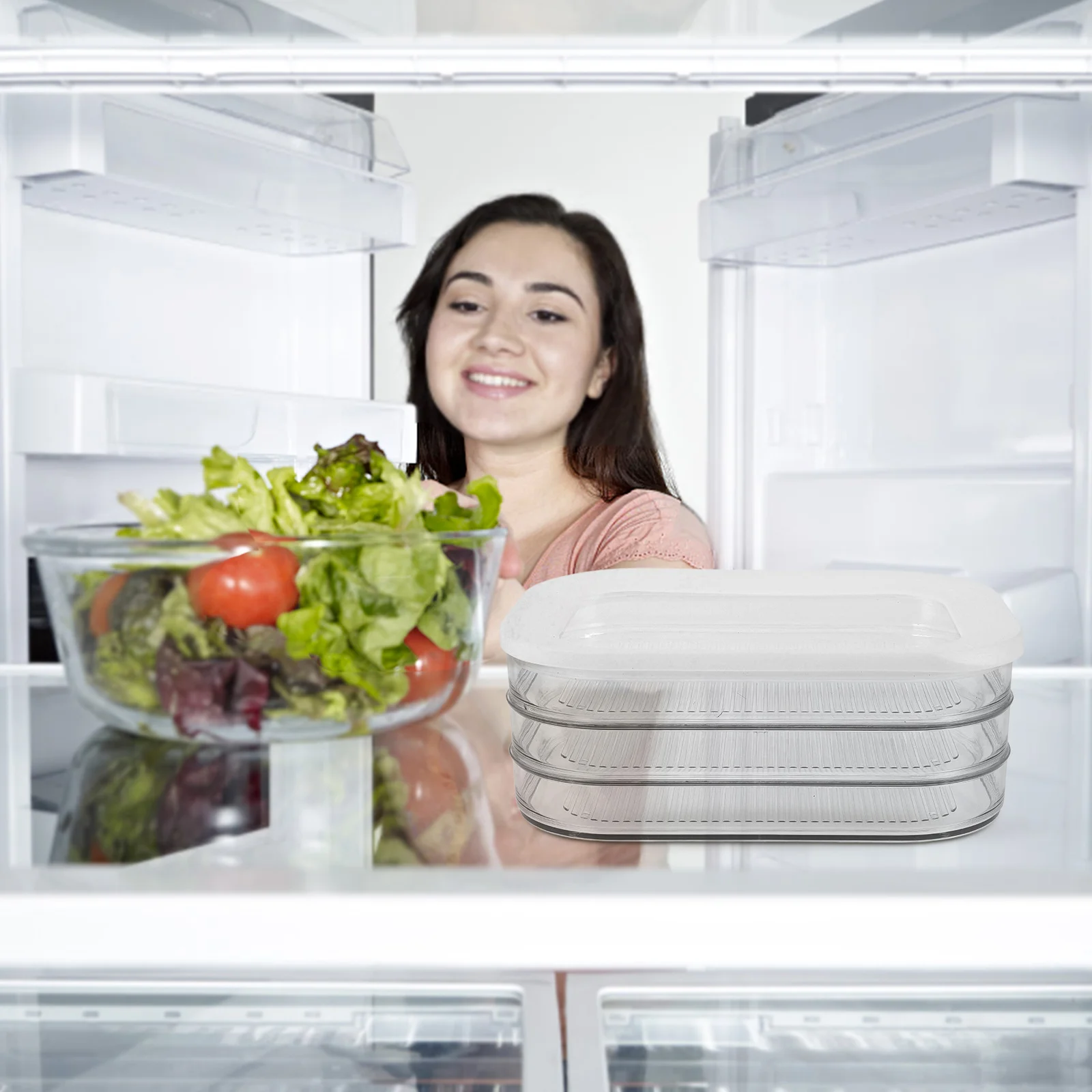 

Sliced Cheese Container Fridge Storage Box Airtight Bacon Butter Keeper Transparent Acrylic Food Case Resists Deformation