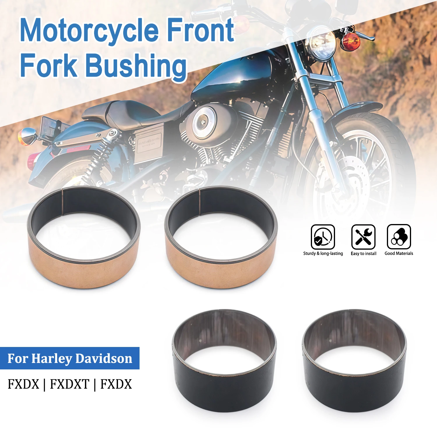 Fork Bushings Shock Absorb Up Down Set For Harley Davidson FXDX FXDXT FXDX-CON DYNA CONVERTIBLE  XL1200C/CA/CP XL883L/N/R