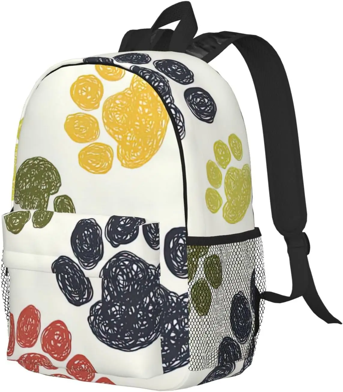 Cute Colorful Dog Paw Print Adults Backpack Lightweight Backpacks For Hiking Work Laptop Backpack Men Women