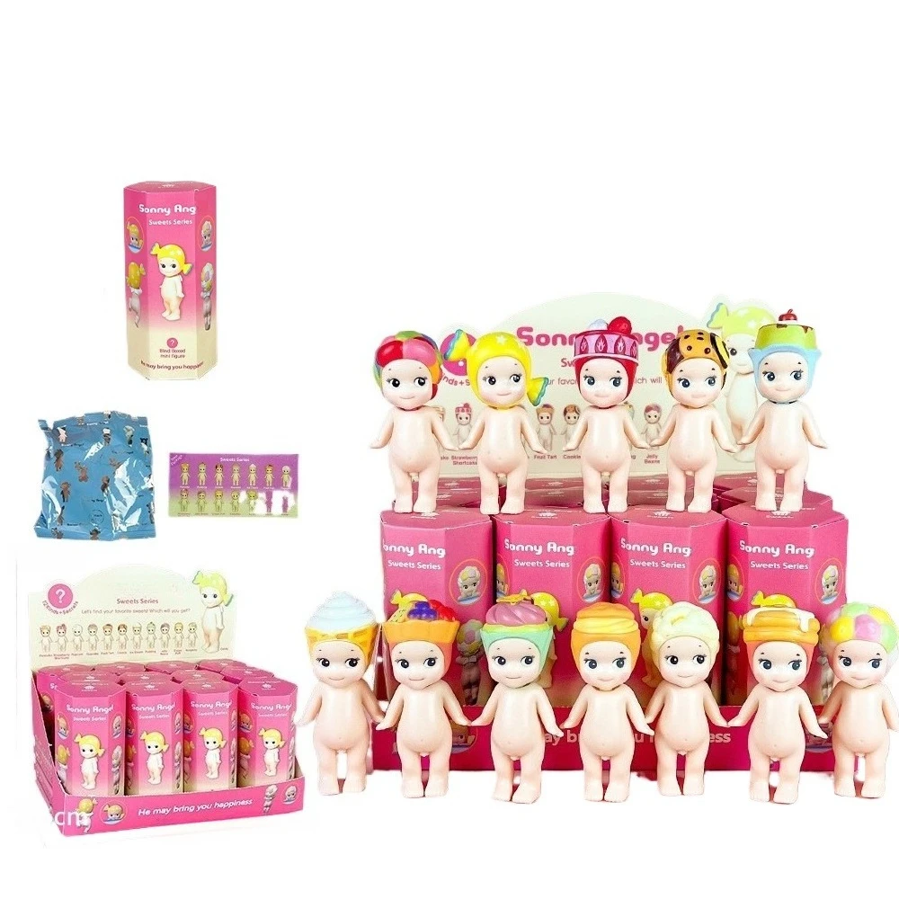 Caja ciega de Ángel Original para niños, figuras de Anime de serie de animales de pie, decoración de habitación, muñeca de juguete, regalos de cumpleaños y Navidad