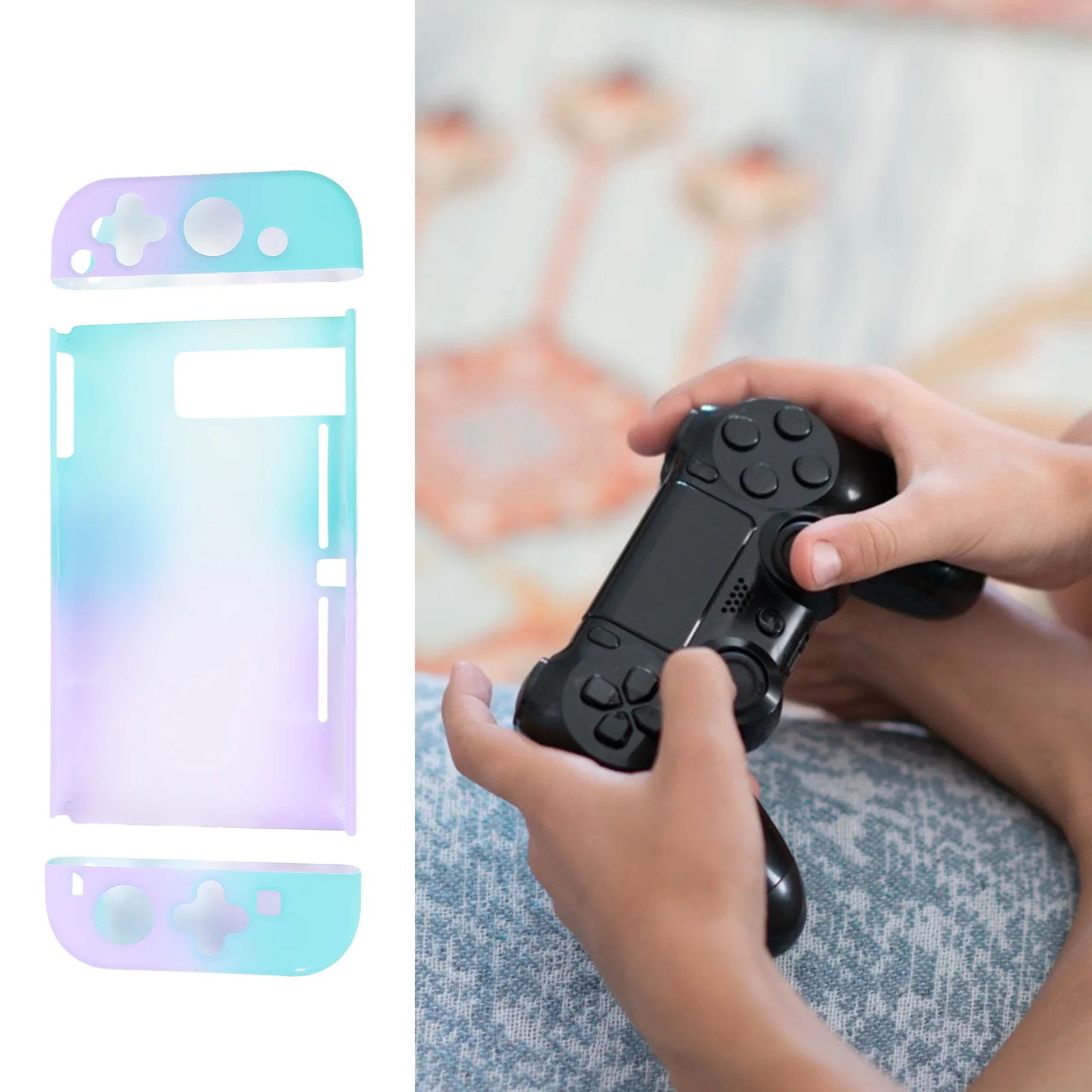 

Gradient Protective Case For Game Machine Skin-Friendly Non-Slip Grip Shockproof Lightweight Split