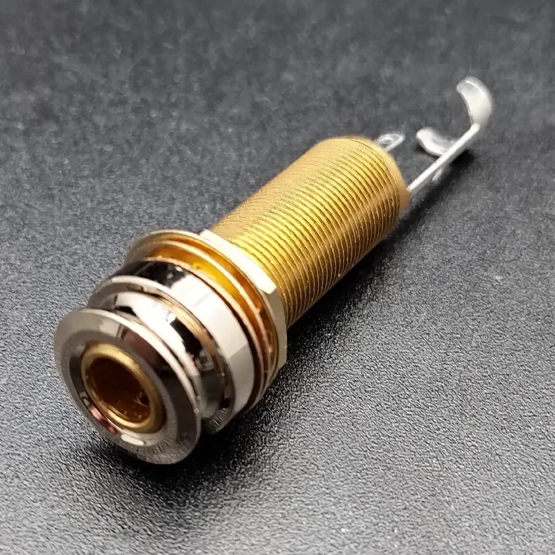 

Guitar Pickup Endpin Jack Plug Sockets With Cover 3 Prong Gold Threaded Cycinder Long Guitar Bass Output Jack Hot