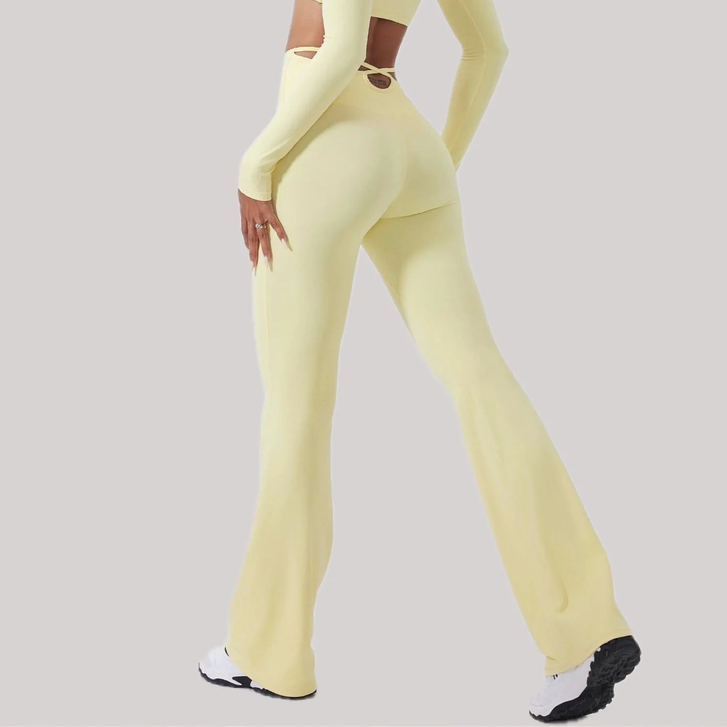Ningyu New Sexy Hollow Yoga Pants Gym High Waisted Tight Pants Quick Drying Women's Outdoor Running Fitness Push Up Sports Pants