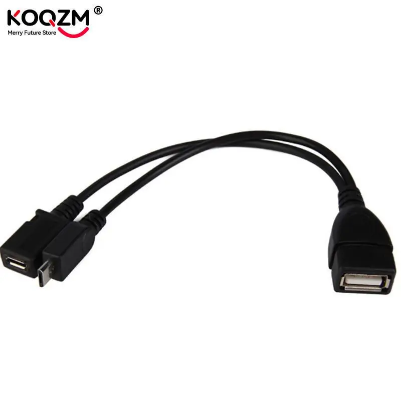 2 In 1 OTG Micro USB Host Power Y Splitter USB Adapter to Micro 5 Pin Male Female Cable 20cm