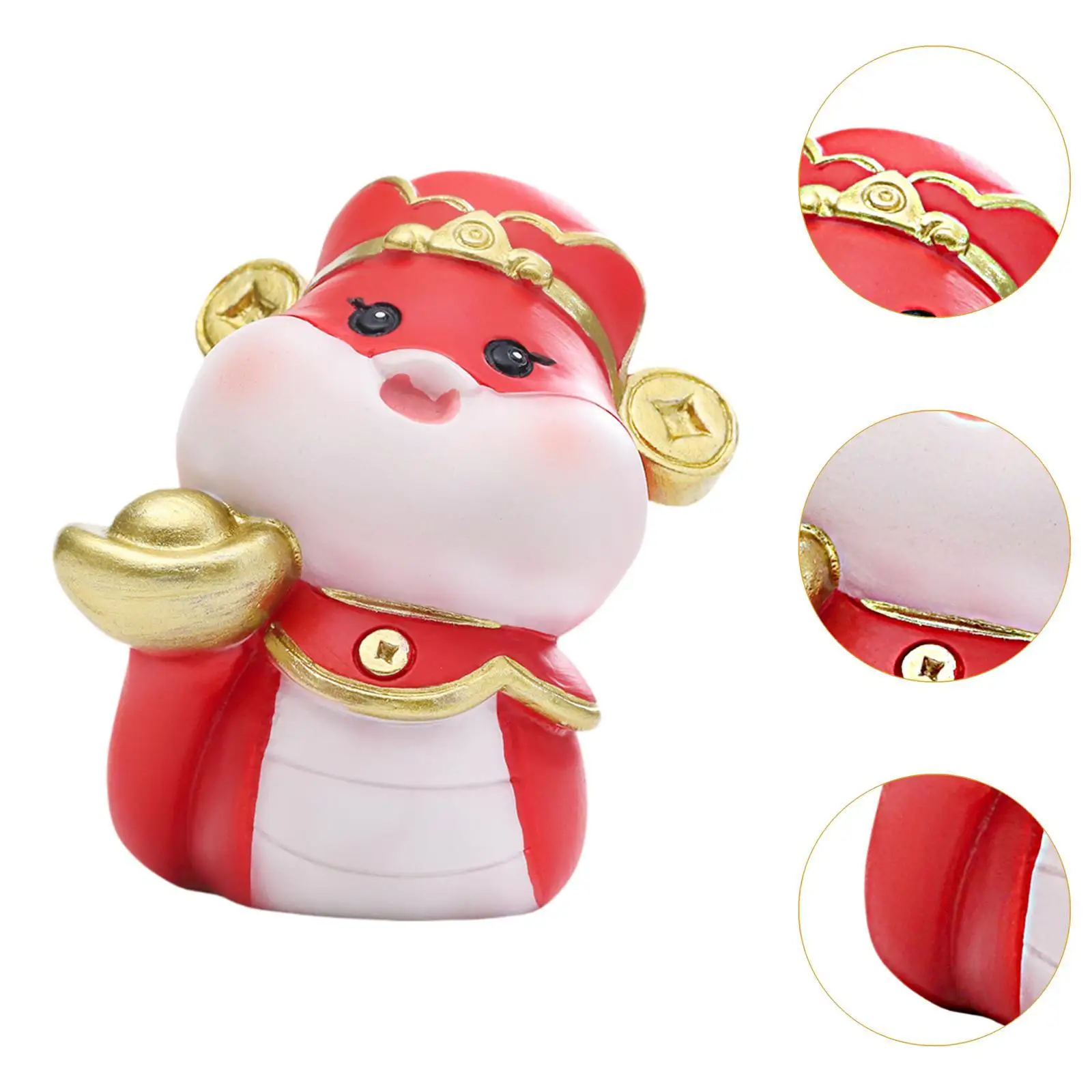 تمثال ثعبان كرتوني من الراتنج، تمثال ثعبان السنة الصينية الجديدة اللطيفة للوحة قيادة السيارة