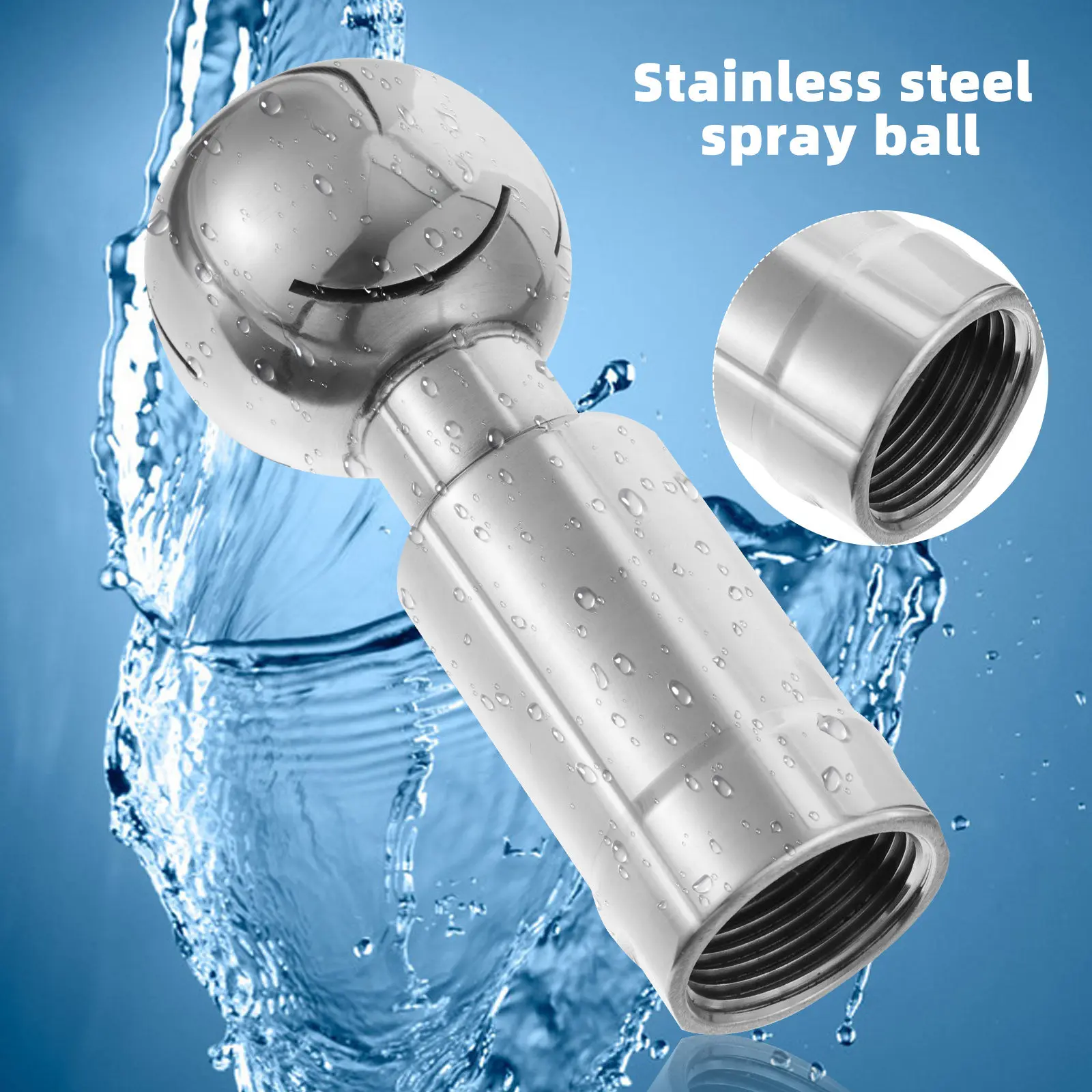 360 Degree Rotary Spray Ball Stainless Steel Tank Cleaning Nozzle Durable Washing Tool 1 Piece
