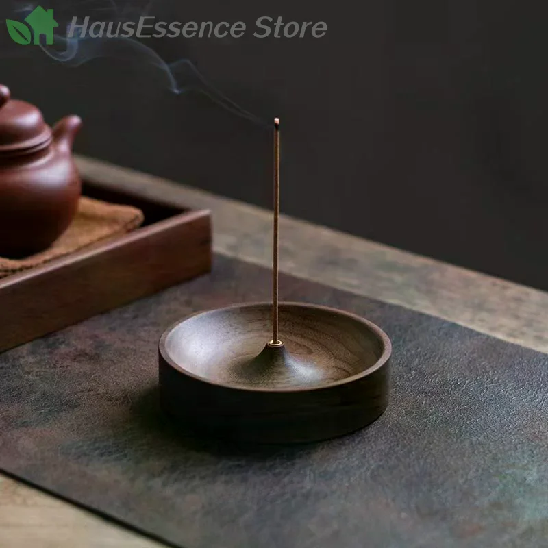 ※Solid Wood Incense Holder Hand Made For Meditation & Household Decor Natural Grain No Power Needed Spiritual Holiday