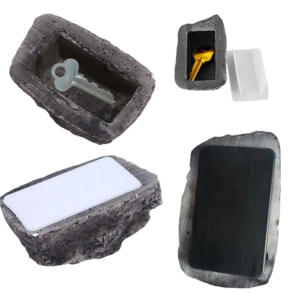 Hide-a-Spare-Key Fake Rock Key Storage Box Hide Keys In Stone Safety Storage Box for Outdoor Garden Or Yard Geocaching