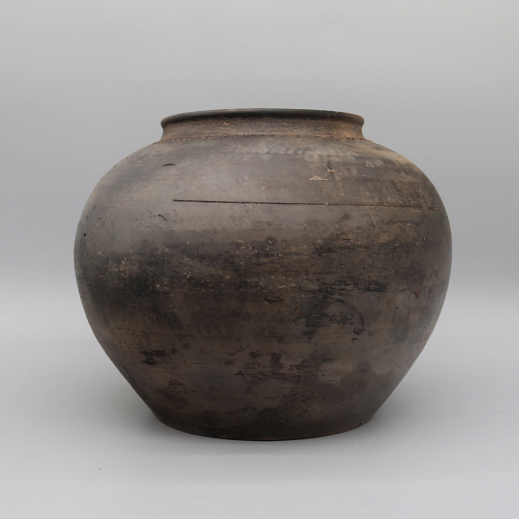 Old grey pot, Flower vase, Home decoration