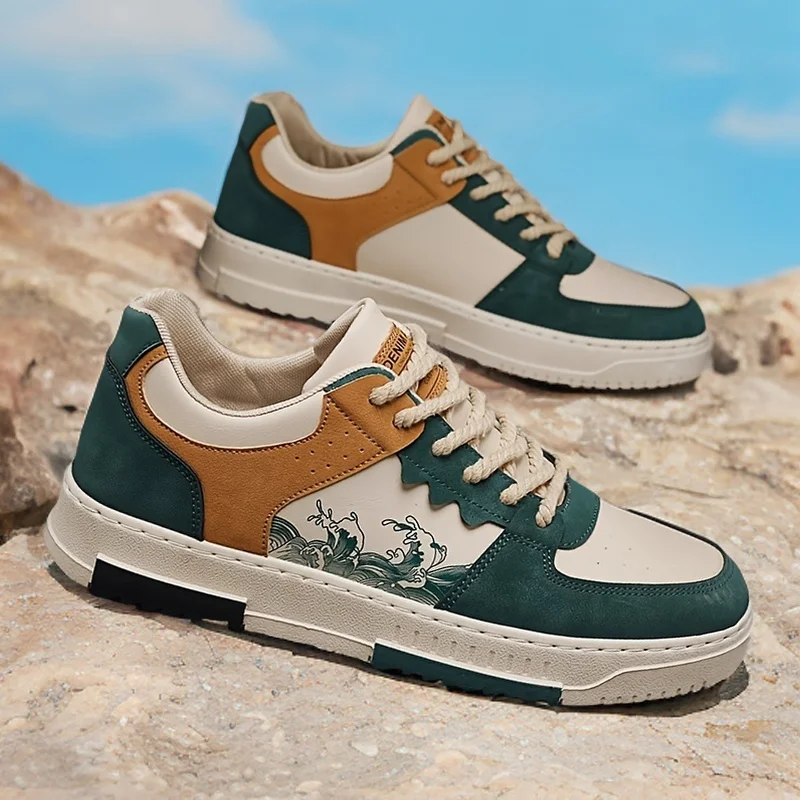 Nuevos zapatos de tablero retro para hombres, zapatos deportivos casuales de gran tamaño, zapatillas transpirables de moda, adecuados para actividades al aire libre